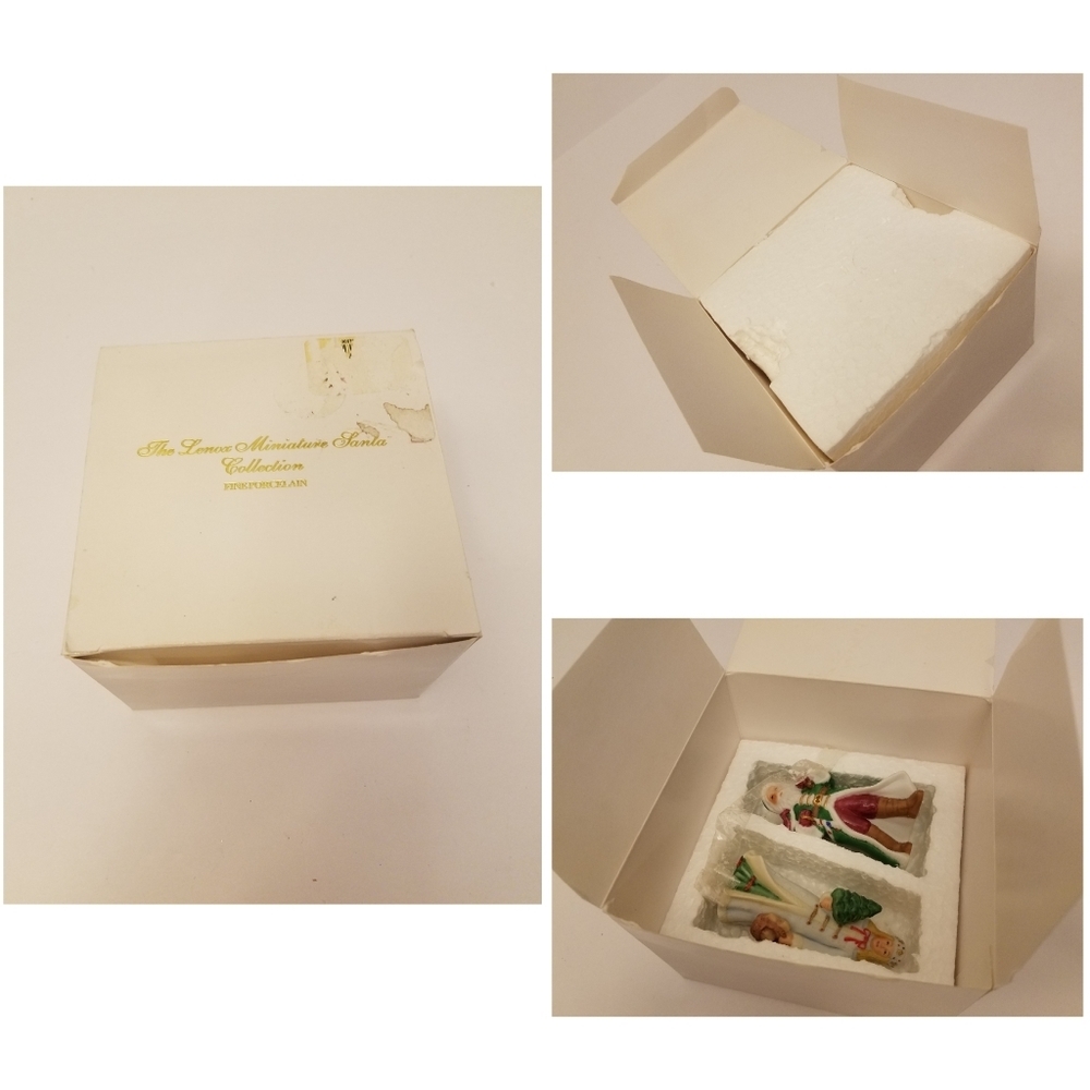 Vintage Lenox 2 Miniature Santa Mrs Claus Fine Porcelain Collection Figurines - Picture 16 of 16